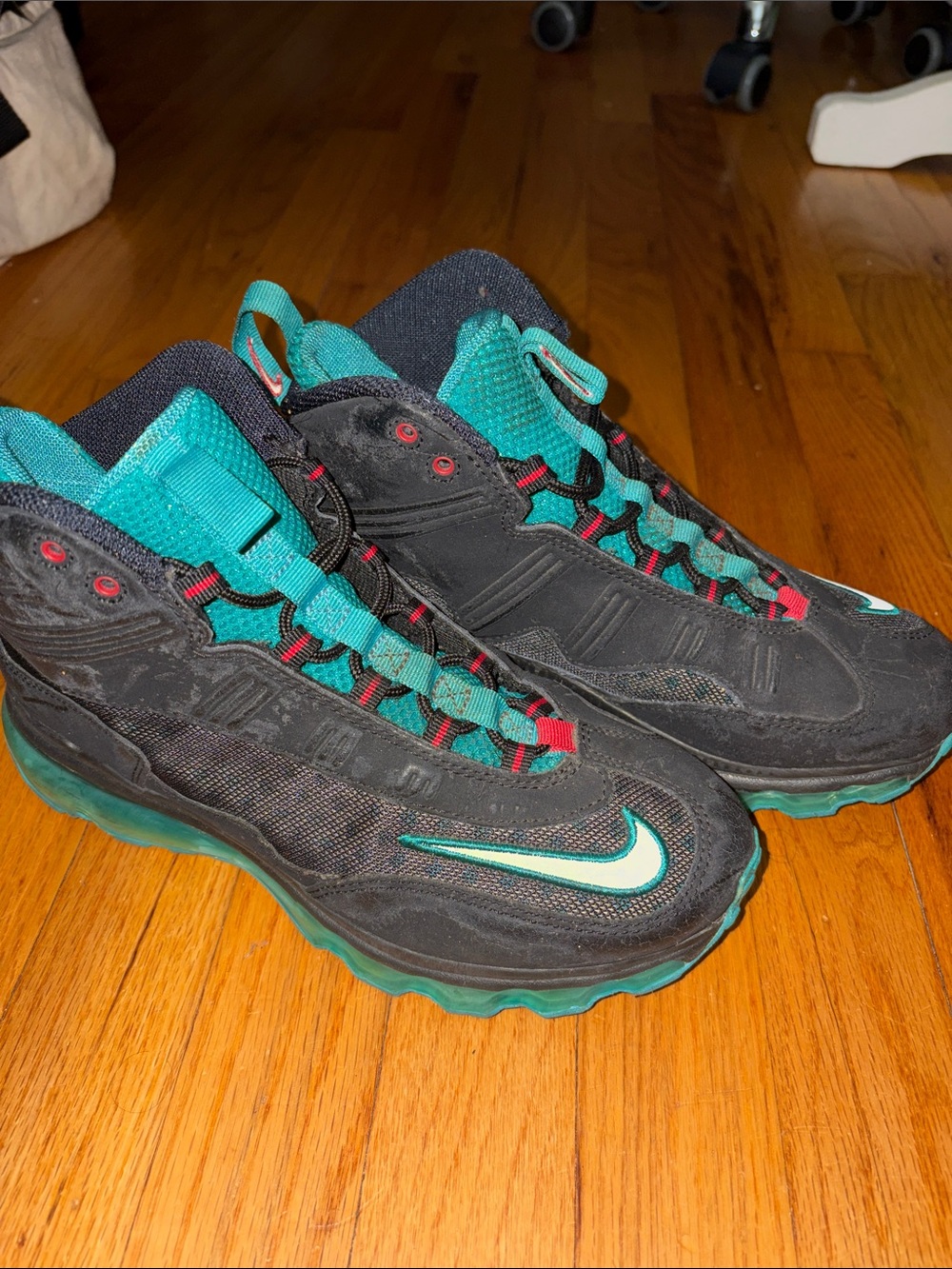 Nike Air Max Griffey Jr. Black and Teal High-Top Basketball Sneakers